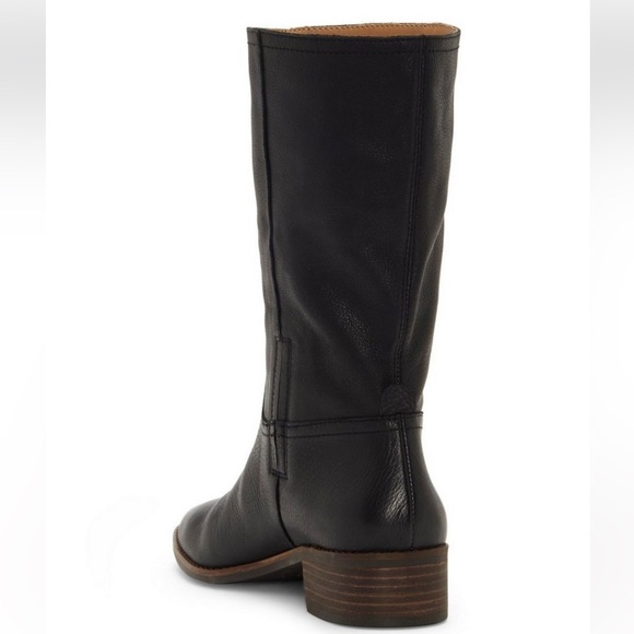 Lucky Brand Laerys Black Leather Boots Shoes 8.5 - Picture 4 of 16